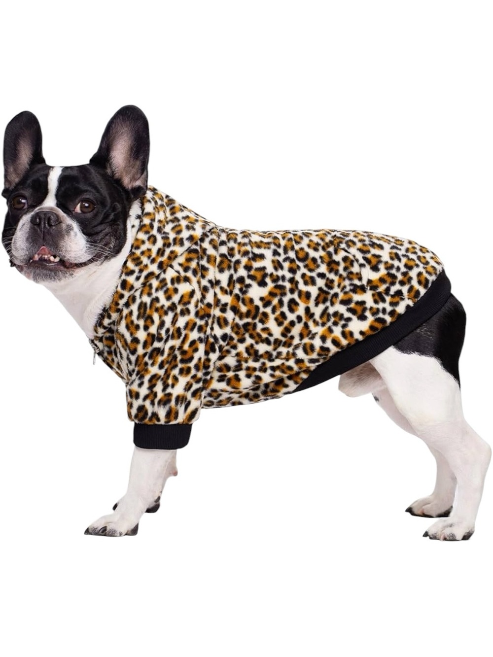 Leopard Print Fleece Dog Hoodie